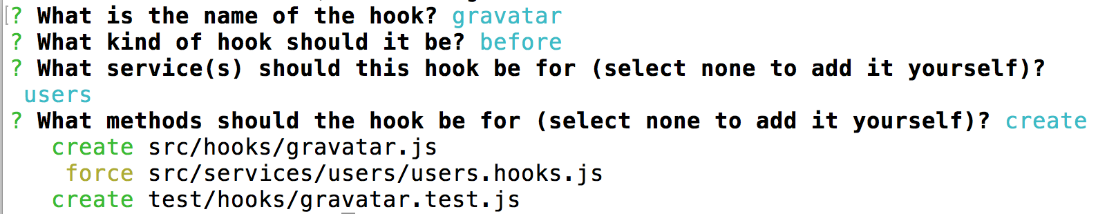 The gravatar hook prompts